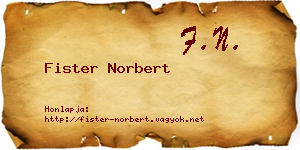 Fister Norbert névjegykártya